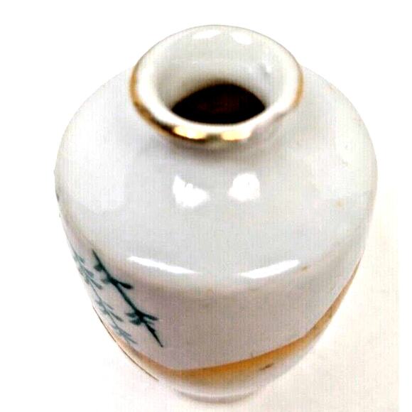 Vintage 1940’s Japan Satsuma Porcelain Vase Miniature Red Ltr Hand Painted 2.5" - Picture 5 of 6